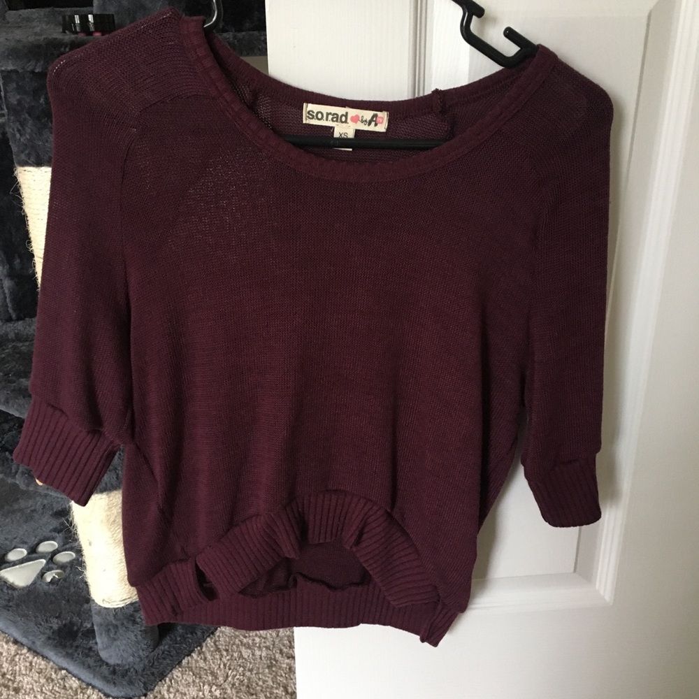 Purple Crop Sweater XS